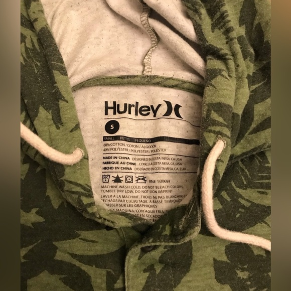 Hurley Women’s Green Palm Camo Hoodie Pullover - Size S - Picture 8 of 8